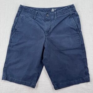 Gap‎ Lived-In Chino Shorts Mens 29 Navy Blue Flat Front Cotton Twill Casual